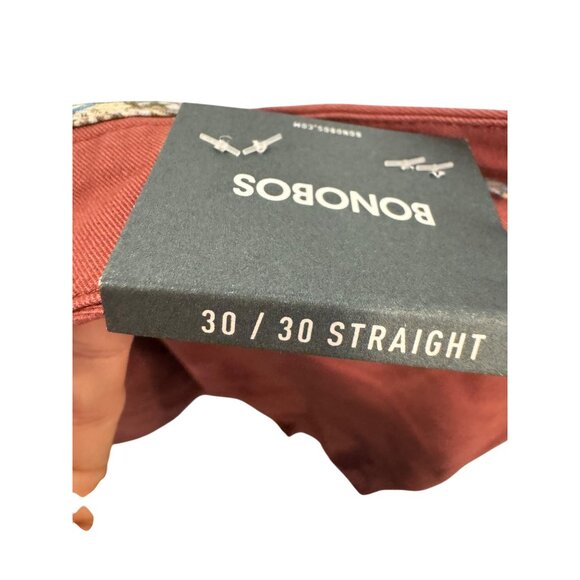 Bonobos Mens Straight Maroon Pants Size 30/30 New With Tags 100% Cotton Stylish - Picture 5 of 7